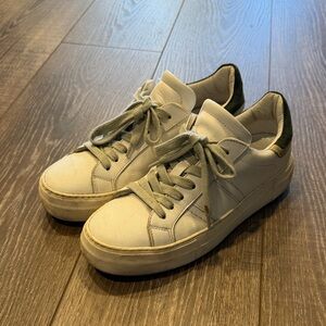 Classic White and Green Women's Sneakers - Made in Italy